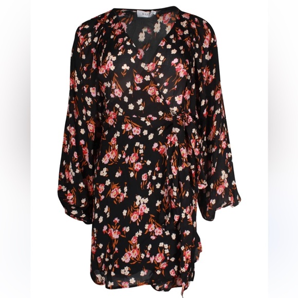 A.L.C Carlo Floral Silk Wrap Dress Size 8 - Picture 3 of 7